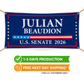 Julian Beaudion For South Dakota US Senate Banner Sign, 13 oz Waterproof US Senate Election 2026, Democrate Vinyl Banner With Metal Grommets