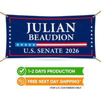 Julian Beaudion For South Dakota US Senate Banner Sign, 13 oz Waterproof US Senate Election 2026, Democrate Vinyl Banner With Metal Grommets