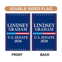 Lindsey Graham For South Carolina Senate 2026 Garden Flag, Double Sided, 2026 Senate Flag, Elections Flag, Race Red White & Blue Flag
