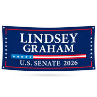 Lindsey Graham For South Carolina U.S. Senate Banner Sign, 13 oz Waterproof US Senate Election 2026 Vinyl Banner With Metal Grommets