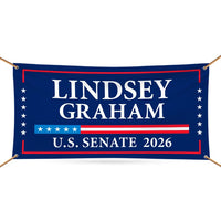 Lindsey Graham For South Carolina U.S. Senate Banner Sign, 13 oz Waterproof US Senate Election 2026 Vinyl Banner With Metal Grommets