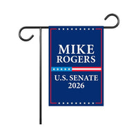 Mike Rogers For Michigan Senate 2026 Garden Flag, Double Sided, 2026 Senate Flag, Elections Flag, Race Red White & Blue Flag