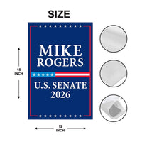 Mike Rogers For Michigan Senate 2026 Garden Flag, Double Sided, 2026 Senate Flag, Elections Flag, Race Red White & Blue Flag