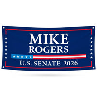 Mike Rogers For Michigan U.S. Senate Banner Sign, 13 oz Waterproof US Senate Election 2026, Senate Vinyl Banner With Metal Grommets