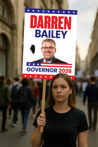 Darren Bailey For Illinois Governor 2026 Election Sign, Political Campaign Sign, Republican party, Governor Election 2026 Race Poster Sign