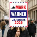 Mark Warner For Virginia Senate 2026 Election Sign, Anti-Trump Sign, Political Campaign Sign, Senate Election 2026 Race Poster Sign