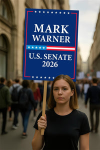 Mark Warner For Virginia Senate 2026 Election Sign, Anti-Trump Sign, Political Campaign Sign, Senate Election 2026 Race Poster Sign