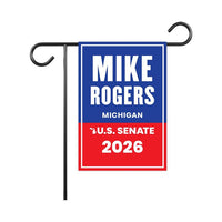 Mike Rogers For Michigan Senate 2026 Garden Flag, Double Sided, 2026 Senate Flag, Elections Flag, Race Red White & Blue Flag