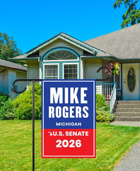 Mike Rogers For Michigan Senate 2026 Garden Flag, Double Sided, 2026 Senate Flag, Elections Flag, Race Red White & Blue Flag