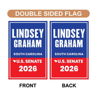 Lindsey Graham For South Carolina Senate 2026 Garden Flag, Double Sided, 2026 Senate Flag, Elections Flag, Race Red White & Blue Flag