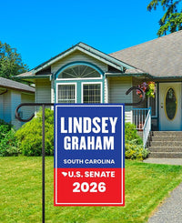 Lindsey Graham For South Carolina Senate 2026 Garden Flag, Double Sided, 2026 Senate Flag, Elections Flag, Race Red White & Blue Flag