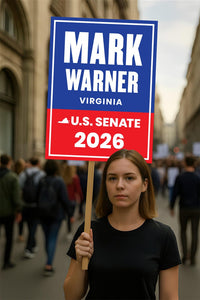 Mark Warner For Virginia Senate 2026 Election Sign, Anti-Trump Sign, Political Campaign Sign, Senate Election 2026 Race Poster Sign