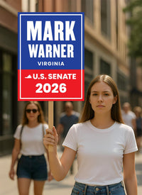 Mark Warner For Virginia Senate 2026 Election Sign, Anti-Trump Sign, Political Campaign Sign, Senate Election 2026 Race Poster Sign