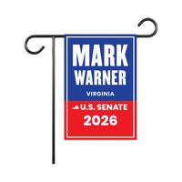 Mark Warner For Virginia Senate 2026 Garden Flag, Double Sided, 2026 Senate Flag, Elections Flag, Anti-Trump, Race Red White & Blue Flag