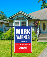Mark Warner For Virginia Senate 2026 Garden Flag, Double Sided, 2026 Senate Flag, Elections Flag, Anti-Trump, Race Red White & Blue Flag