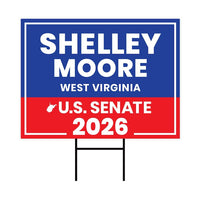 Shelley Moore Capito For West Virginia Senate 2026 Yard Sign, Corrugated Senate Election, Race Red White & Blue Yard Sign with Metal H-Stake
