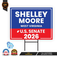 Shelley Moore Capito For West Virginia Senate 2026 Yard Sign, Corrugated Senate Election, Race Red White & Blue Yard Sign with Metal H-Stake