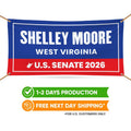 Shelley Moore Capito For West Virginia U.S. Senate Banner Sign, 13 oz Waterproof US Senate Election 2026 Vinyl Banner With Metal Grommets