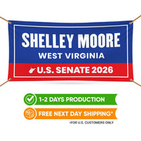 Shelley Moore Capito For West Virginia U.S. Senate Banner Sign, 13 oz Waterproof US Senate Election 2026 Vinyl Banner With Metal Grommets