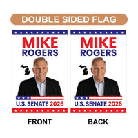 Mike Rogers For Michigan Senate 2026 Garden Flag, Double Sided, 2026 Senate Flag, Elections Flag, Race Red White & Blue Flag