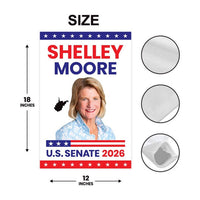 Shelley Moore Capito For West Virginia Senate 2026 Garden Flag, Double Sided, 2026 Senate Flag, Elections Flag, Race Red White & Blue Flag