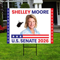Shelley Moore Capito For West Virginia Senate 2026 Yard Sign, Corrugated Senate Election, Race Red White & Blue Yard Sign with Metal H-Stake