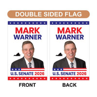 Mark Warner For Virginia Senate 2026 Garden Flag, Double Sided, 2026 Senate Flag, Elections Flag, Anti-Trump, Race Red White & Blue Flag