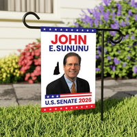 John E. Sununu For New Hampshire Senate 2026 Garden Flag, Double Sided, 2026 Senate Flag, Elections Flag, Race Red White & Blue Flag