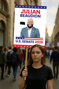 Julian Beaudion For South Dakota Senate 2026 Election Sign, Anti-Trump Sign, Political Campaign Sign, Senate Election 2026 Race Poster Sign