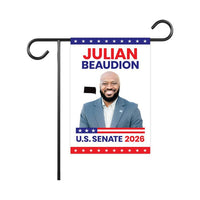 Julian Beaudion For South Dakota Senate 2026 Garden Flag, Double Sided, 2026 Senate Flag, Elections Flag, Race Red White & Blue Flag