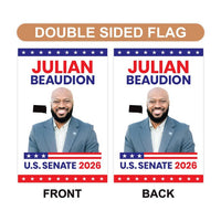 Julian Beaudion For South Dakota Senate 2026 Garden Flag, Double Sided, 2026 Senate Flag, Elections Flag, Race Red White & Blue Flag
