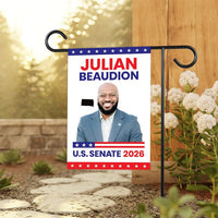 Julian Beaudion For South Dakota Senate 2026 Garden Flag, Double Sided, 2026 Senate Flag, Elections Flag, Race Red White & Blue Flag
