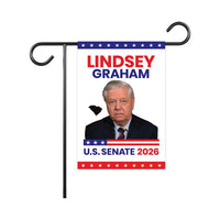 Lindsey Graham For South Carolina Senate 2026 Garden Flag, Double Sided, 2026 Senate Flag, Elections Flag, Race Red White & Blue Flag