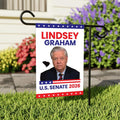 Lindsey Graham For South Carolina Senate 2026 Garden Flag, Double Sided, 2026 Senate Flag, Elections Flag, Race Red White & Blue Flag