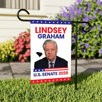 Lindsey Graham For South Carolina Senate 2026 Garden Flag, Double Sided, 2026 Senate Flag, Elections Flag, Race Red White & Blue Flag
