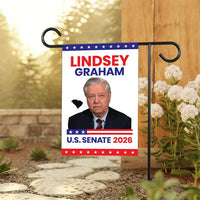 Lindsey Graham For South Carolina Senate 2026 Garden Flag, Double Sided, 2026 Senate Flag, Elections Flag, Race Red White & Blue Flag