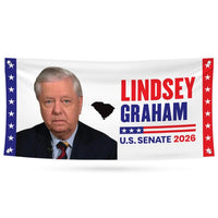 Lindsey Graham For South Carolina U.S. Senate Banner Sign, 13 oz Waterproof US Senate Election 2026 Vinyl Banner With Metal Grommets