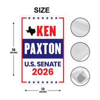 Ken Paxton For Texas Senate 2026 Garden Flag, Double Sided, 2026 Senate Flag, Elections Flag, Republican Sign, Race Red White & Blue Flag