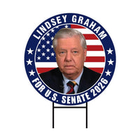 Lindsey Graham For South Carolina Senate 2026 Yard Sign, Corrugated Senate Elections, Race Red White & Blue Yard Sign with Metal H-Stake