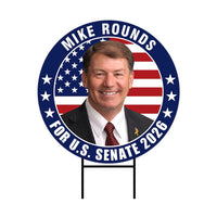 Mike Rounds For South Dakota Senate 2026 Yard Sign, Corrugated Plastic Senate Elections, Race Red White & Blue Yard Sign with Metal H-Stake