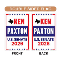 Ken Paxton For Texas Senate 2026 Garden Flag, Double Sided, 2026 Senate Flag, Elections Flag, Republican Sign, Race Red White & Blue Flag