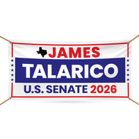 James Talarico For Texas U.S. Senate Banner Sign, 13oz Waterproof US Senate Election 2026, Democratic Party Vinyl Banner With Metal Grommets