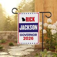 Rick Jackson For Georgia Governor 2026 Garden Flag, Double Sided, 2026 Governor Flag, Elections Flag, Race Red White & Blue Flag