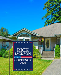 Rick Jackson For Georgia Governor 2026 Garden Flag, Double Sided, 2026 Governor Flag, Elections Flag, Race Red White & Blue Flag