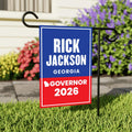 Rick Jackson For Georgia Governor 2026 Garden Flag, Double Sided, 2026 Governor Flag, Elections Flag, Race Red White & Blue Flag