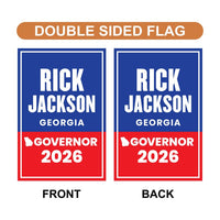 Rick Jackson For Georgia Governor 2026 Garden Flag, Double Sided, 2026 Governor Flag, Elections Flag, Race Red White & Blue Flag