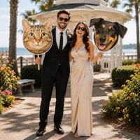 Custom Big Large Face Fans With Wooden Handle, Wedding Heads, Bachelorette Groom Face, Graduation Head, Birthday Head Fans, Head on a Stick