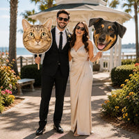 Custom Big Large Face Fans With Wooden Handle, Wedding Heads, Bachelorette Groom Face, Graduation Head, Birthday Head Fans, Head on a Stick