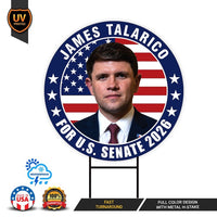 James Talarico For Texas Senate 2026 Yard Sign, Corrugated Plastic Senate Elections, Race Red White & Blue Yard Sign with Metal H-Stake