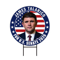 James Talarico For Texas Senate 2026 Yard Sign, Corrugated Plastic Senate Elections, Race Red White & Blue Yard Sign with Metal H-Stake